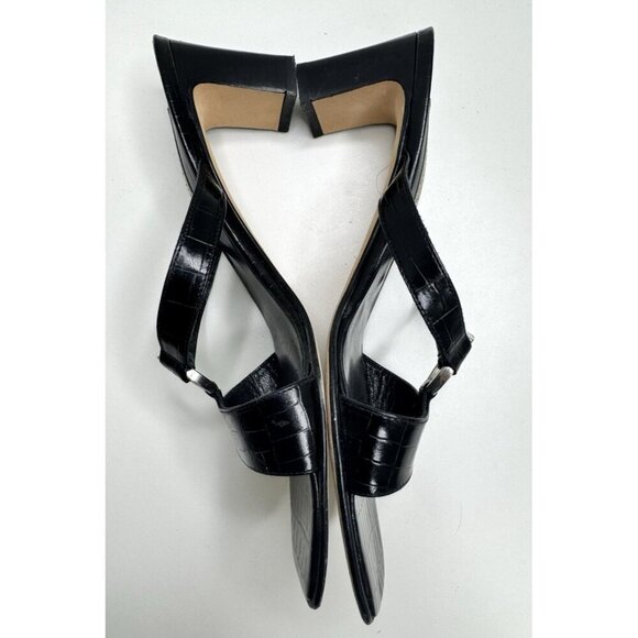 Brighton Women's Terry Black Croc Leather Slide Sandals Size 9 - Picture 5 of 11